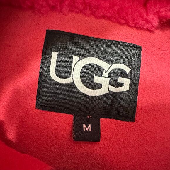 UGG Pink Glow Shasta Down Puffer Jacket Sheep Fur Size Medium NWOT $1498 - Picture 2 of 7